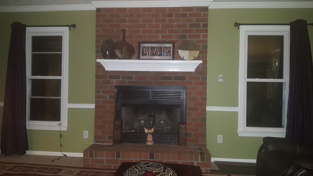 The fireplace before the work